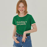 レギュラーフィットツートーンプリントTシャツ / REGULAR FIT TWO TONE PRINT T-SHIRT_GREEN