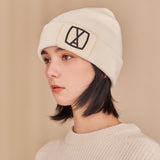 VA Square Big Label Beanie / Ivory