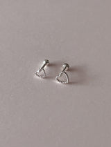 [92.5silver] dot heart piercing (2size)
