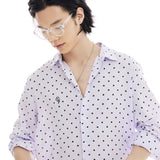 オーバーフィットドットプリントシャツ/OVERFIT DOT PRINT SHIRT-LILAC