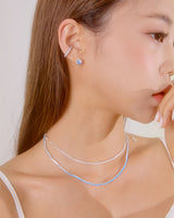 スカイブルーミニテニスネックレス/[S925] Skyblue Mini Tennis Necklace (white silver)