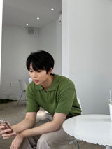 アンダーブックルオープンカラーショートスリーブニットウェア / Ander Bookle Open Collar Cool Short-Sleeved Knitwear (4 colors)