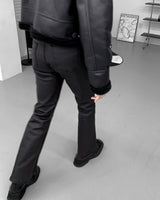 EN Coated Washing Bootcut Slim Pants