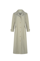 Shirring trench coat khaki