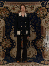 Knit collared coat