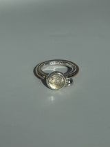 NOTE RING GOLD(silver+16K gold plated, rutilated quartz)