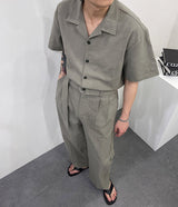 リネンワイドジャンプスーツ / RO linen wide jumpsuit (3 colors)