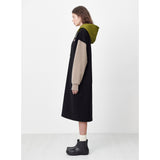 HOODIE LONG JERSEY DRESS_BLACK (6609947983990)