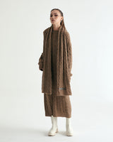 ALPACA CABLE KNIT MUFFLER & ONEPIECE SET - COCOA (6635997102198)