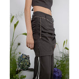 トラックシャーリングスカートパンツ / TRACK SHIRRING SKIRT PANTS - CHARCOAL