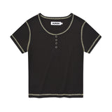 チェリーキャップスリーブTシャツ / CHERRY CAP SLEEVES T-SHIRT [CHARCOAL]
