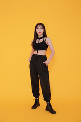 ロングチョーカークロップトップ(キャップ付き) / TOP(7811) Long Choker Crop Top (With Cap)