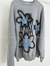 [UNISEX] ウールナッピングフラワーオーバーサイズフィットスウェットシャツ