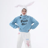 パンクガールスウェットシャツ/0 8 punk girl sweatshirt - BLUE