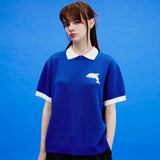 ドルフィンカラーハーフスリーブニット/Dolphin collar half sleeve knit