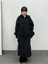 Cut-Off Cutting Hooded Zip-Up
