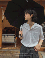 スリーボタンヘンリーネック半袖 (4 color)