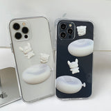 White Cat Balloon pang-pang Phone Case