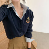 [5color] Teen Wapen Embroidery Cardigan