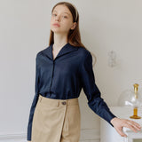 SILKY COLLAR SHIRT_NAVY (6600107196534)