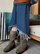 ビンテージジーンズダメージロングスカート / vintage jean damage long skirt