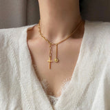 クロスコイン2WAYボールドショートロングネックレス / soe Cross Coin Two Way Bold Short Long Necklace