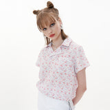 Crop Shirt [White Flower] (6592898662518)