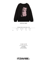 THINKING PINK CAT KNIT - BLACK