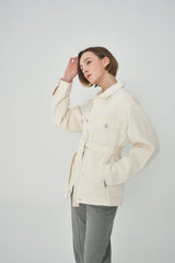 オーバーフィットアイボリーデニムジャケット/ OVER FIT IVORY DENIM JACKET [6679]