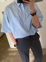 ASCLO Perfect Over Cotton Short Sleeve Shirt (5color)