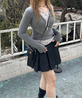リボンノースリーブラップTシャツセット / Ribbon Sleeveless Wrap T-Shirt Set