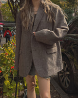 (WOOL 30%) コナヘリンボーンクラシックブレザー
