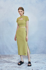 HIDE Chain Crop Top (Olive) (6570964025462)