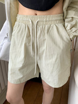 [2SET]バトルナイロンフードジップアップショーツパンツスウェットセット / [2 SET] Batol Nylon Hood Zip-Up Shorts Pants Sweat Set