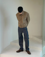 ファストげレイファブリックワイドデニムジーンズ / fast grey fabric wide denim jeans 2color