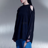 カットアウトサマーニット / CUT-OUT SUMMER KNIT (BK)