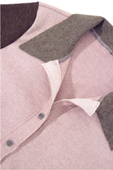 MULTICOLOR KNIT SHIRT # PINK BROWN
