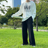 ハイドオーバーサイズフィットニットロングスリーブTシャツ