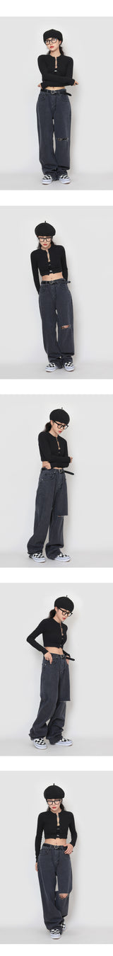 カッティングビンテージデニムパンツ / cutting vintage denim pants