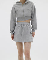 ジュリクロップフードジップアップ / Juri Crop Hood Zip-up (3color)