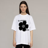 ドローイングスマイルフラワーロゴショートスリーブTシャツ/Drawing Smile Flower Logo Short Sleeve T-Shirt