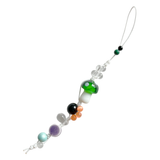 グリーンマッシュルームジェムストーンキーリング / Green mushroom gemstone keyring
