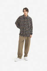 ルブルイヤールウールカラーカーディガンシャツ/Le brouillard Wool collar cardigan shirt S113 Navy