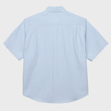 Cパッチユニセックス半袖オクスフォードシャツ / C Patch Short-Sleeved Unisex Sky blue Oxford Shirt