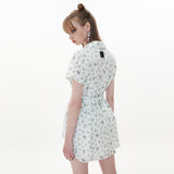 スクエアネックワンピース/Square Neckline One-piece [Blue Flower]