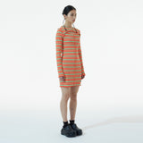 マルチカラーインターロックドレス / ORANGE MULTI COLOR INTERLOCK DRESS