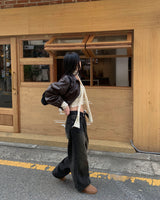 Muffler button knit set