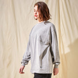 VZロゴビックオバーフィットポケットロングスリーブグレー/VZ Logo Big Over Fit Pocket Long Sleeve Gray (6683336540278)