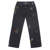 painting wide denim pants (washed black) (6640309600374)