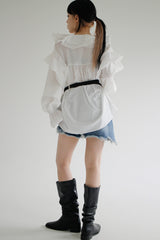 モノラッフルブラウス / Mono ruffle blouse (2color)